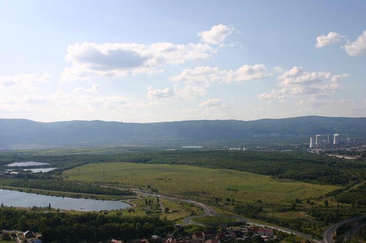 Pohled na výsypku z vrchu Hněvín